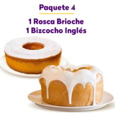 Paquete 4- 1 Rosca Brioche y 1 Bizcocho Inglés