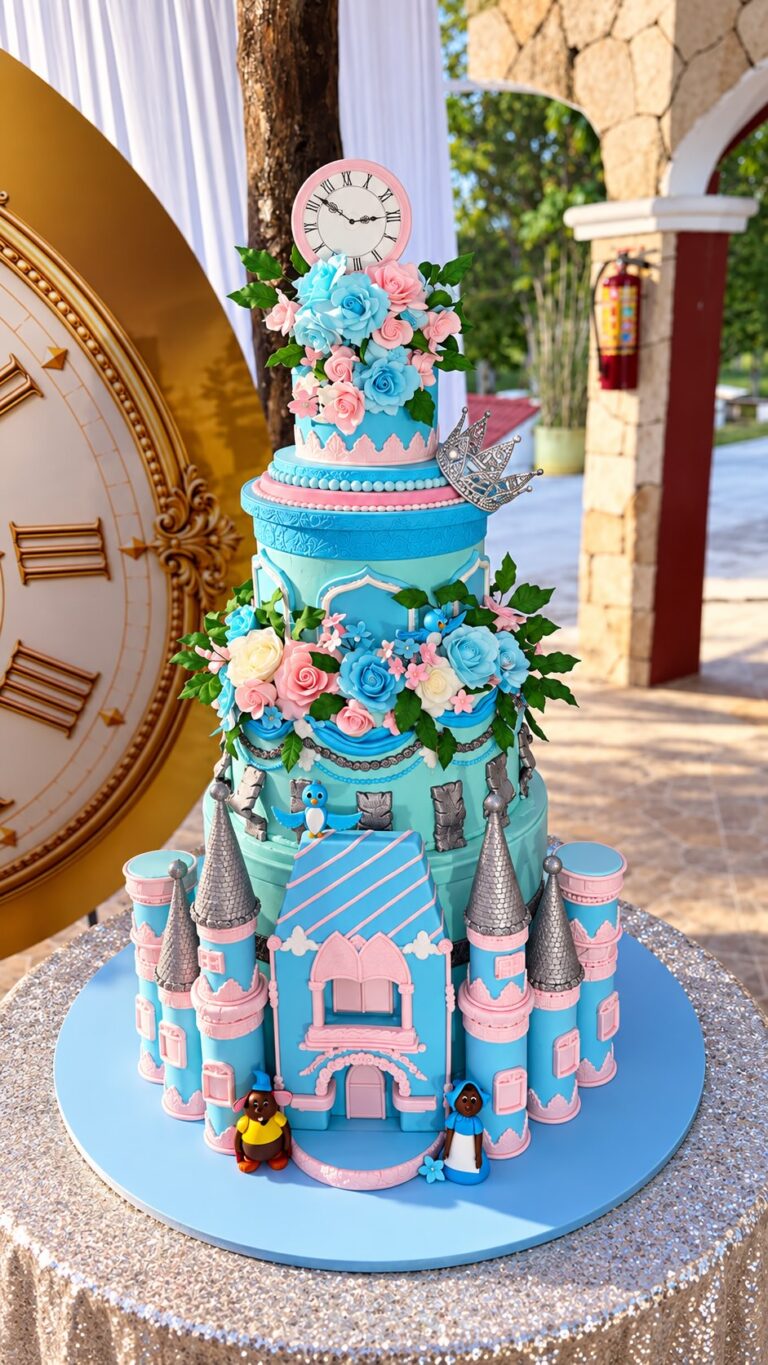 Pastel infantil tipo castillo de Velvet by Grecia en Playa del Carmen